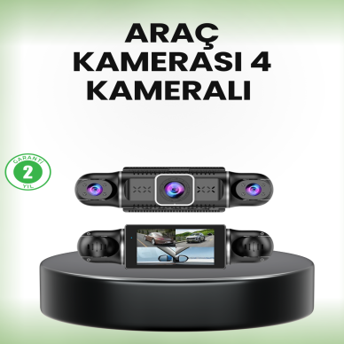 GPS’li 4 Kameralı Araç İç Dış Kayıt Sistemi 1080P WiFi Destekli