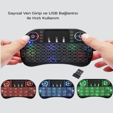 Işıklı Q Klavye – Entegre Touchpad Ergonomik Tasarım ve Türkçe Karakter Desteği