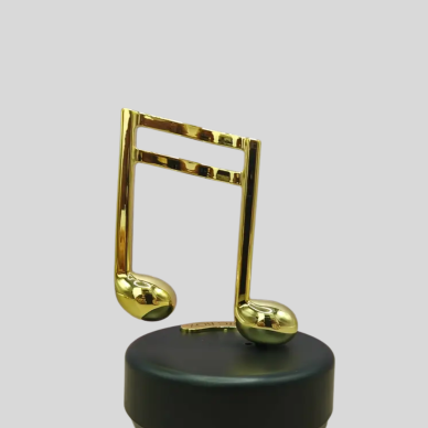 Altın Nota Figürlü Dönen Müzik Kutusu Dekoratif Music Box