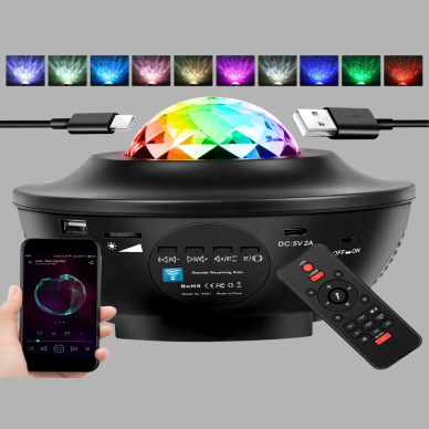 Yıldızlı Projektör Galaxy Efektli Ayarlanabilir Renkli Atmosfer Lambası