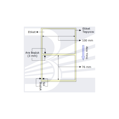 PG Etiket 100mmx76mm (Tek Kolonda 1li)  Toplam  570 ad (VELLUM)(1923)