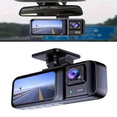 1080p Sürüş Kaydedici 2 İnç Araç Araba Ön İç Arka DVR IPS Ekran