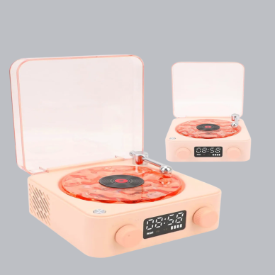 Bluetooth Hoparlörlü Gece Lambası Dijital Saatli Şeffaf Su Dalgası Işıklı Dekoratif