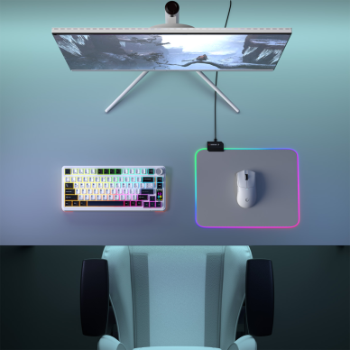 Rampage MP-21 PULSAR M RGB 252x328x3mm RGB Led Gaming MOUSE PAD (Gri)(1923)