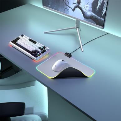 Rampage MP-21 PULSAR M RGB 252x328x3mm RGB Led Gaming MOUSE PAD (Gri)(1923)