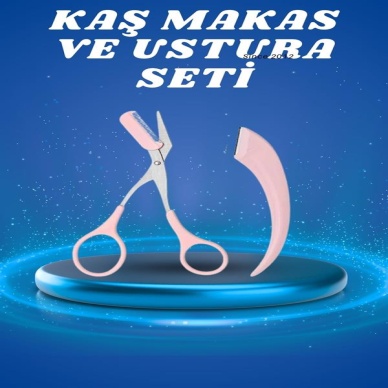 Profesyonel Taraklı Kaş Usturası ve Kaş Makası Bıyık Alma Kaş Usturası