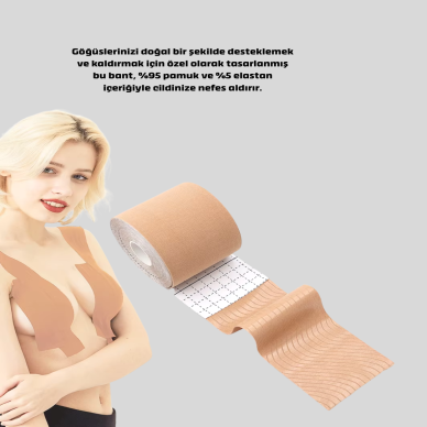 Askısız Görünmez Göğüs Bandı – Dekolteli Kıyafetler İçin Destekleyici Bant