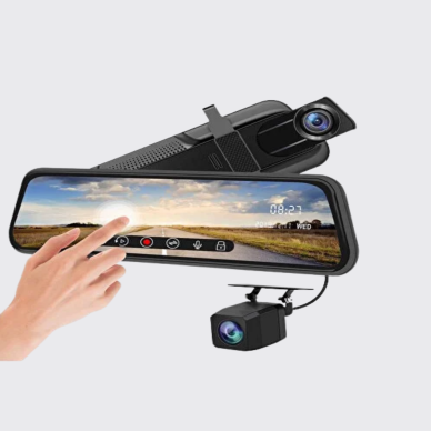 Ön Arka Kameralı Dokunmatik Dikiz Aynası 170° Geniş Açı