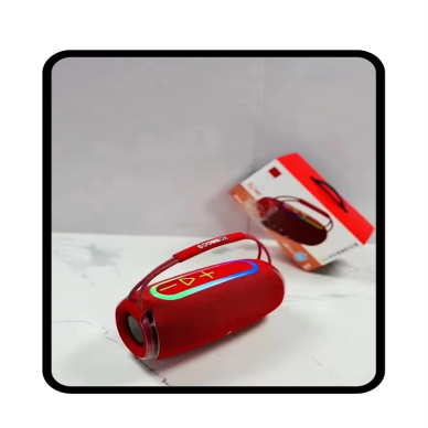 360 RGB LEDli Taşınabilir Bluetooth Hoparlör – Kırmızı USB/TF Destekli