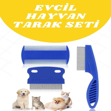 Evcil Hayvan Tarak Seti 4lü Bit Tarağı Ked Köpek Tüyüne Uygun