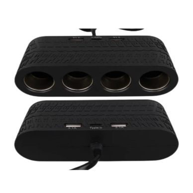 Araçlar İçin 4’lü Çakmak Çoklayıcı Type C USB ve Koruma Sistemli