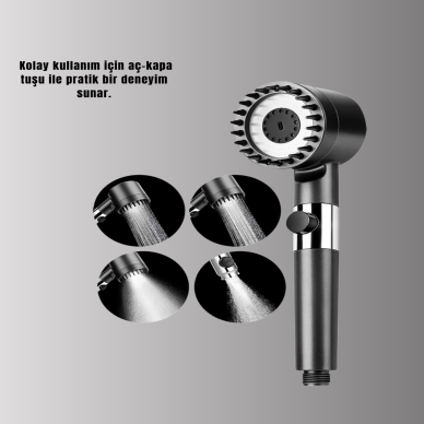 Çok Fonksiyonlu Filtreli Duş Başlığı Masaj Etkili