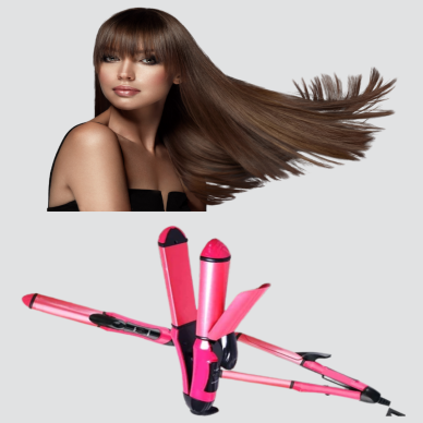 5 Kademeli Seramik Saç Düzleştirici – Düz ve Kıvırcık Mod 26 mm Plaka Profesyonel Saç Şekillendirme