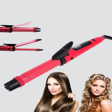 5 Kademeli Seramik Saç Düzleştirici – Düz ve Kıvırcık Mod 26 mm Plaka Profesyonel Saç Şekillendirme