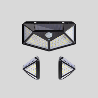 Solar Bahçe Lambası 100 LED Hareket Sensörlü Güneş Enerjili Aydınlatma