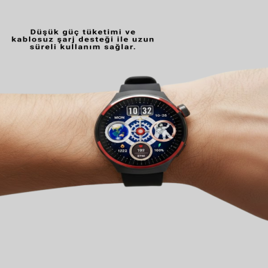 Spor ve Sağlık Takipli Akıllı Saat Kablosuz Şarj