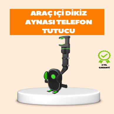 Araç İçi Dikiz Aynası Telefon Tutucu Katlanabilir ve Çok Fonksiyonlu