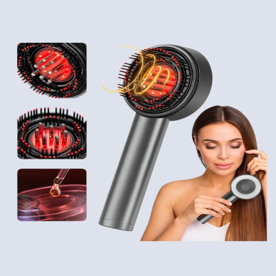 Kırmızı Işık Terapi Saç Derisi Masaj Tarağı 3 Modlu Yağ Hazneli