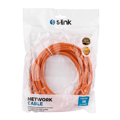 S-LINK SL-CAT605TR CAT6 Patch 5Mt Kablo (Turuncu)(1923)