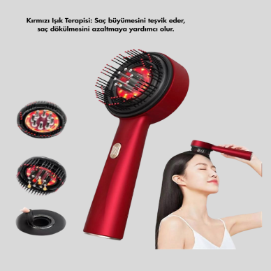 Kırmızı LED Işıklı Saç Derisi Masaj Aleti