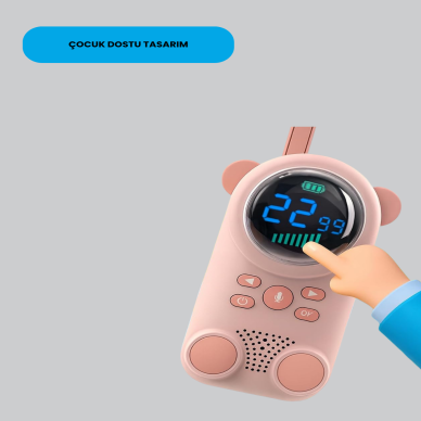 LCD Ekranlı Çocuk Telsizi – İki Yönlü Ses 1-3 km Çekim Mesafesi