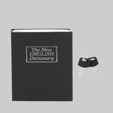 Sözlük Görünümlü Gizli Kitap Kasa – Anahtarlı Metal İç Kasa Kompakt Boyut Şık ve Güvenli Tasarım