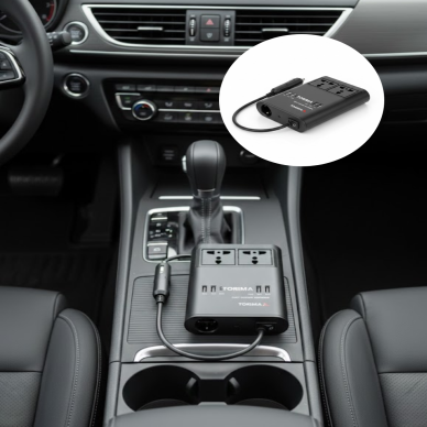 Araç İçin 12V 24V Güç Dönüştürücü 220V Priz ve USB Portlu