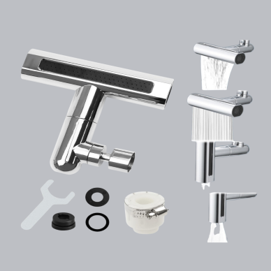 4 Fonksiyonlu Musluk Başlığı 360 Derece Dönebilen ve Su Tasarruflu