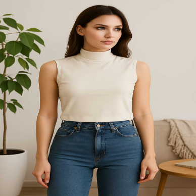 Kadın Kolsuz Body (2 Adet)-(17952)