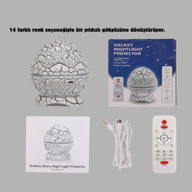 Dinozor Yumurta Gece Lambası Projektör – 14 Renk Seçeneği