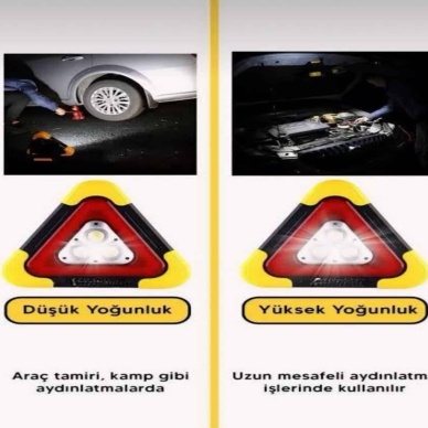 Solar Şarjlı Çok Fonksiyonlu Reflektör Işıklı Ikaz Lambası Acil Durum Reflektörü Acil Durum Uyarı Lambası