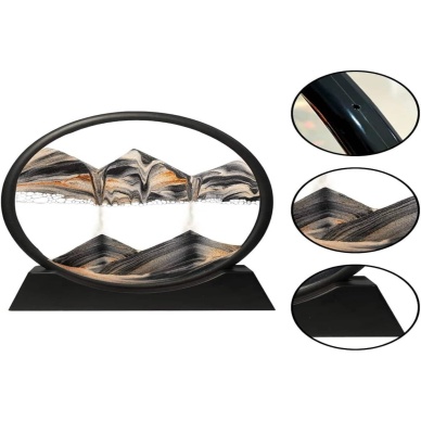 3D Led Işıklı Kum Saati Gece Lambası Hareketli Sulu Kum Saati Dekoratif