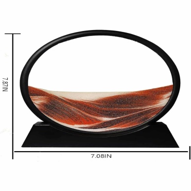 3D Led Işıklı Kum Saati Gece Lambası Hareketli Sulu Kum Saati Dekoratif