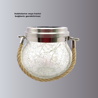 Güneş Enerjili Cam Sarkıt Bahçe Balkon Teras Aydınlatma 30 LED