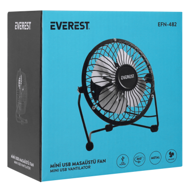 EVEREST EFN-482 Metal Kanat Masaüstü USB Vantilatör(1923)