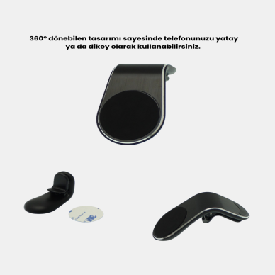 Manyetik Araç Telefon Tutucu 360° Dönebilen ve Sarsıntısız Güçlü Mıknatıslı
