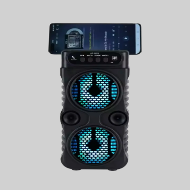 Bluetooth Bağlantılı LED Işıklı Taşınabilir Hoparlör – 1200 mAh Şarjlı FM Radyolu