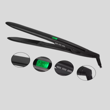 Dijital Ekranlı Isı Ayarlı Saç Düzleştirici – Titanyum Plaka Seyahat Dostu Tasarım