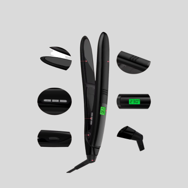 Dijital Ekranlı Isı Ayarlı Saç Düzleştirici – Titanyum Plaka Seyahat Dostu Tasarım
