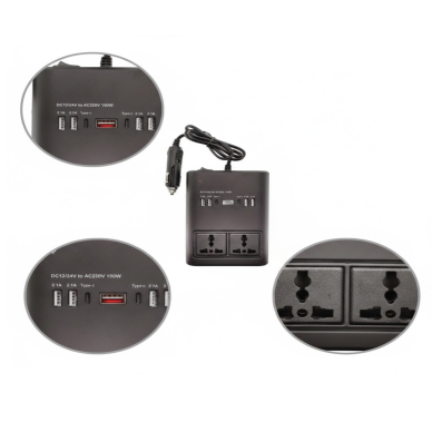 Araç Elektrik Dönüştürücü Çoklu USB Çıkışlı 150W İnvertör