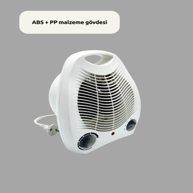 Mini Elektrikli Isıtıcı 2000W – Termostatlı Fanlı Isıtma Taşınabilir Tasarım