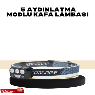 Kamp ve Trekking İçin Sensörlü LED Kafa Lambası