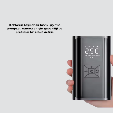 Taşınabilir 80W Kablosuz Lastik Şişirme Pompası Dijital Ekranlı
