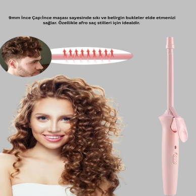 9mm İnce Bukle Maşası Afro ve Sık Bukleler İçin Uygun