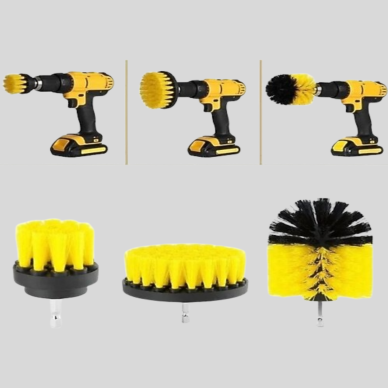 3’lü Matkap Ucu Fırça Seti – Derinlemesine Temizlik Tüm Yüzeylerle Uyumlu