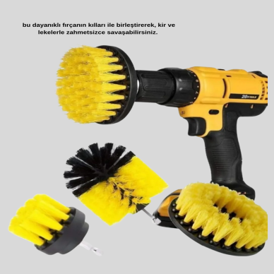 3’lü Matkap Ucu Fırça Seti – Derinlemesine Temizlik Tüm Yüzeylerle Uyumlu