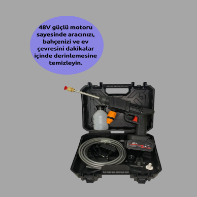48V Şarjlı Basınçlı Yıkama Makinesi Kablosuz Su Tabancası
