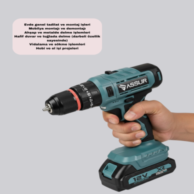 18 Parça Profesyonel Şarjlı Matkap Vidalama