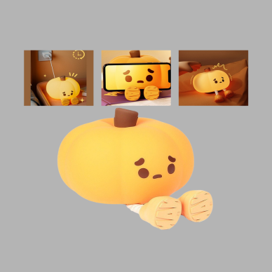 Pumpkin LED Gece Lambası Üç Kademeli Işık Ayarlı