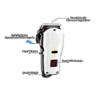 Profesyonel Şarjlı Tıraş Makinesi Turbo Kablosuz Saç Kesme Makinesi